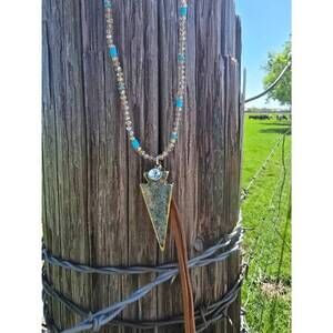 NEW KEEP IT GYPSY women's stone arrowhead beaded necklace in multi